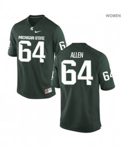 Women's Matt Allen Michigan State Spartans #64 Nike NCAA Green Authentic College Stitched Football Jersey SK50G34JI
